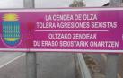 Sabotaje en Olza a las señales contra la violencia sexista