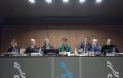 Nicolás Ulibarri, segundo por la derecha, en su primera asamblea como gerente de Mancomunidad de Montejurra.