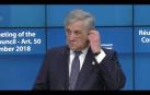 El presidente de la Eurocámara se pinta un ojo contra la violencia machista