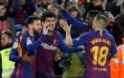 El Barcelona vence en casa al Villarreal con goles de Piqué y Aleñá