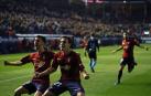 Los jugadores de Osasuna lograron la victoria en la Jornada 16 tras derrotar por la mínima, en el estadio de El Sadar y con un gol de Íñigo Pérez en el minuto 89, al Lugo.