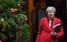 La primera ministra británica, Theresa May, a la salida de su residencia en el 10 de Downing Street en Londres.