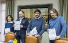 De izda. a dcha: Marisa Marqués (I-E), José Ángel Andrés (PSN), Eneko Larrarte (I-E) y Daniel López (Tudela Puede).