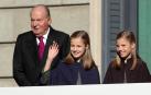 Los Reyes, las infantas, don Juan Carlos y doña Sofía, en el 40 Aniversario de la Constitución en el Congreso de los Diputados.