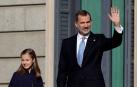 Los Reyes, con sus hijas, y don Juan Carlos y doña Sofía, en el Congreso