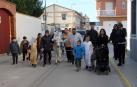 Los vecinos de Buñuel que participaron el domingo en esta actividad, durante un momento del recorrido.