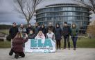 Delegados de ELA en la rueda de prensa de este miércoles.