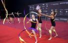 Las gimnastas ya prueban el Navarra Arena en la víspera del Campeonato de España