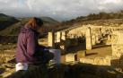 Trabajos de medición y estudio en el foro romano de Santa Criz de Eslava