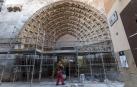 Fotografías de la restauración de la Puerta del Juicio de la catedral de Tudela