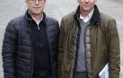 Sergio Parra y Pedro Sarasibar, este martes en el parque de Antoniutti.