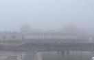 Un amanecer helado y con niebla en Pamplona congela los termómetros a -3ºC