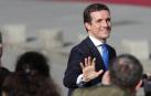El líder del PP, Pablo Casado, a su llegada al Congreso para el acto solemne conmemorativo del 40 aniversario de la Constitución.