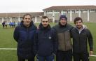 Los entrenadores, de izquierda a derecha, Andrés Sánchez (Ermitagaña), Javier Gorostiza (Camino de Santiago), Javier Mendióroz (Iturrama) y Mikel Foncillas (Amaiur) en Tajonar.