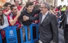Sabalza, celebrando el ascenso a Primera en 2016.
