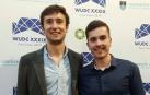 Los estudiantes de la UPNA, en la competición de debate: de izquierda a dercha, Iñigo de Carlos Artajo y David Garciandía Igal.
