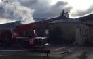 Humo en la vivienda incendiada en Artaiz
