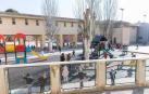 Alumnos de Elvira España en el patio de Infantil del colegio público tudelano.