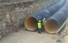 La ampliación del Canal de Navarra, como muestra la imagen, ya utilizó el sistema de dos tuberías soterradas para llevar agua hacia el Arga y el Ega.