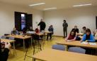 Participantes el pasado jueves en la presentación del prediagnóstico del proyecto 'Caminos escolares de Sangüesa'.