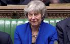 La primera ministra Theresa May, durante la moción de censura a la que se ha visto sometida.