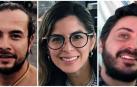 Fotografía de archivo de los tres periodistas de la Agencia EFE, los colombianos Mauren Barriga (c); el fotógrafo Leonardo Muñoz (izda), y el español Gonzalo Domínguez, que fueron detenidos por las autoridades de Venezuela en Caracas.