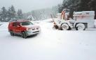 Fotografías del temporal de nieve y lluvia en Navarra, que está provocando dificultades para circular en distintos puntos de la red viaria.