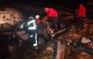 Un trasladado al CHN tras salirse de la vía en Cárcar
