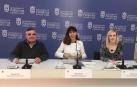 Eduardo Vall, Maite Esporrín y Patricia Fanlo, concejales del PSN de Pamplona.