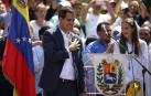 Juan Guaidó, durante la manifestación en Caracas contra Maduro.