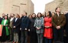 Casado, Rivera y Abascal, en la misma foto al final de la concentración en Madrid