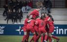 Felicidad de las jugadoras de la selección sub-17 al conseguir uno de los goles de la mañana.