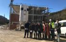 María Solana junto a representantes del Departamento de Educación y de Roncal en la visita a las obras del nuevo colegio