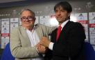 Luis Sabalza y Tatono Arregui, el día en que firmaron el convenio. Era mayo de 2017.