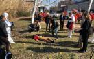 Imagen de una de las escenas rodadas en el parque del Queiles de Tudela.
