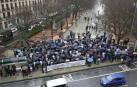 Imagen de archivo de una manifestación laboral frente al parlamento.