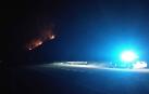El incendio que ha obligado a cortar la N-121 a la altura de la localidad de Berroeta.