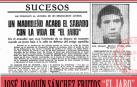 Recorte de un periódico que se hace eco de la muerte de El Jaro.