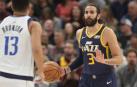 Ricky Rubio, en una acción ante Jalen Brunson.