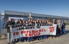 Concentración de protesta celebrada este martes por parte de la plantilla de Manipulados Mendavia.