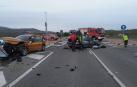Trasladada una persona al hospital tras un accidente en la NA-122, en el cruce de Arróniz