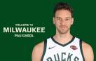 Pau Gasol, con la camiseta de los Milwaukee Bucks.