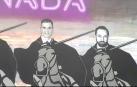 Polémico mural compara a los líderes políticos con 'la Manada'