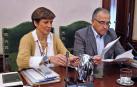 Los regionalistas Ana Elizalde y Enrique Maya, al inicio de la sesión.