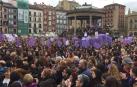Concentración en la plaza del Castillo de Pamplona por el Día de la Mujer