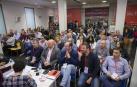 Reunión, el sábado, del Comité Regional del PSN. En primera fila, los candidatos al Congreso, Cerdán (izda.) y al Senado, Magdaleno (dcha.).