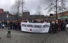 Imagen de la concentración en la Plaza del Baluarte de Pamplona.