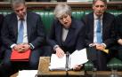 La Primera Ministra Theresa May habla en el Parlamento este miércoles.