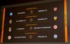 Cuadro de cuartos de final de la Liga Europa tras el sorteo.