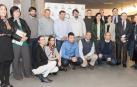 Emprendedores y autoridades que asistieron a la presentación de la cuarta edición del programa Orizont en la Ciudad Agroalimentaria de Tudela.